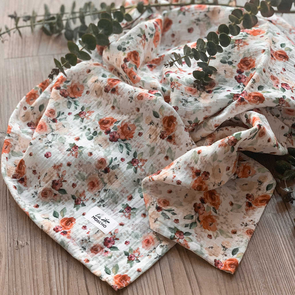 Swaddle-Musselintuch "Roses" für Babys