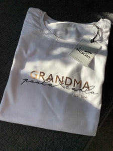 T-Shirt "Grandma" weiß, personalisierbar